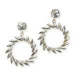 104671, MARQUISE RHINESTONE ACCENT ROUND DANGLE EARRING