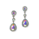 104672, TEARDROP ACCENT CRYSTAL RHINESTONE DANGLE EARRING