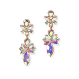 104673, MULTI SHAPE RHINESTONE DANGLE EARRING
