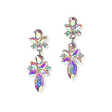 104673, MULTI SHAPE RHINESTONE DANGLE EARRING