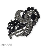 104677, FLOWER VINE RHINESTONE PIN BROOCH