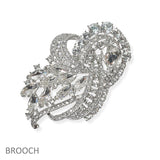 104677, FLOWER VINE RHINESTONE PIN BROOCH