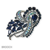 104677, FLOWER VINE RHINESTONE PIN BROOCH