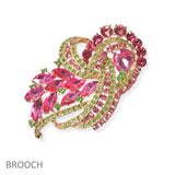 104677, FLOWER VINE RHINESTONE PIN BROOCH