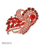 104677, FLOWER VINE RHINESTONE PIN BROOCH