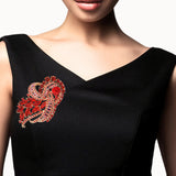 104677, FLOWER VINE RHINESTONE PIN BROOCH