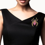 104678, SPIDER CRYSTAL RHINESTONE PIN BROOCH