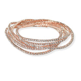 104683, CRYSTAL RHINESTONE MULTI LAYERED STRETCH BRACELET