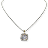 104695, GEOMETRIC CUBIC ZIRCONIA DESIGNER INSPIRED PENDANT NECKLACE
