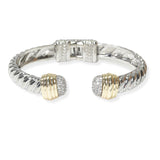 104709, 14K GOLD PLATED, OPEN CUFF PAVE CUBIC ZIRCONIA ACCENT DESIGNER INSPIRED BRACELET