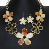 104714, FLOWER CELLULOID ACETATE NECKLACE