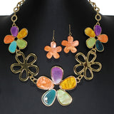 104714, FLOWER CELLULOID ACETATE NECKLACE