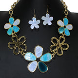 104714, FLOWER CELLULOID ACETATE NECKLACE