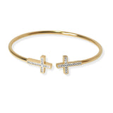 104730, PAVE CROSS OPEN CUFF BRACELET