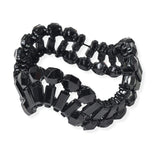 104732, GEOMETRIC RHINESTONE WAVY STRETCH BRACELET