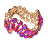104732, GEOMETRIC RHINESTONE WAVY STRETCH BRACELET