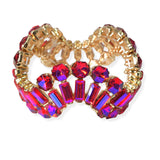 104732, GEOMETRIC RHINESTONE WAVY STRETCH BRACELET
