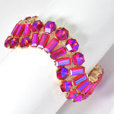 104732, GEOMETRIC RHINESTONE WAVY STRETCH BRACELET