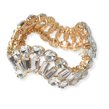 104732, GEOMETRIC RHINESTONE WAVY STRETCH BRACELET