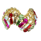 104732, GEOMETRIC RHINESTONE WAVY STRETCH BRACELET