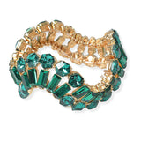 104732, GEOMETRIC RHINESTONE WAVY STRETCH BRACELET