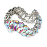 104732, GEOMETRIC RHINESTONE WAVY STRETCH BRACELET