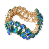 104732, GEOMETRIC RHINESTONE WAVY STRETCH BRACELET