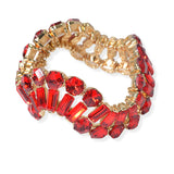 104732, GEOMETRIC RHINESTONE WAVY STRETCH BRACELET