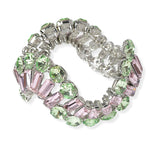 104732, SORORITY COLOR GEOMETRIC RHINESTONE WAVY STRETCH BRACELET (Copy)