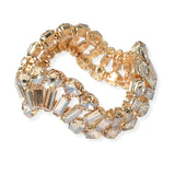 104732, GEOMETRIC RHINESTONE WAVY STRETCH BRACELET