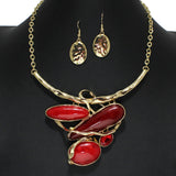 104733, MULTI SHAPE STONE ELEGANT CLASSIC NECKLACE