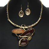 104733, MULTI SHAPE STONE ELEGANT CLASSIC NECKLACE