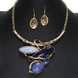 104733, MULTI SHAPE STONE ELEGANT CLASSIC NECKLACE