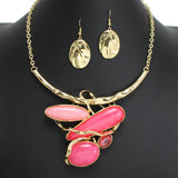 104733, MULTI SHAPE STONE ELEGANT CLASSIC NECKLACE