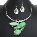 104733, MULTI SHAPE STONE ELEGANT CLASSIC NECKLACE