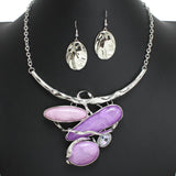 104733, MULTI SHAPE STONE ELEGANT CLASSIC NECKLACE