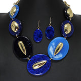 104734, GLITTER OVAL CELLULOID ACETATE NECKLACE