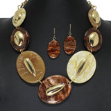 104734, GLITTER OVAL CELLULOID ACETATE NECKLACE