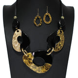 104736, SHELL LOOK GEOMETRIC ACETATE NECKLACE