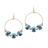 104737, BOW GLASS BEADED ROUND DANGLE EARRING