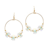 104737, BOW GLASS BEADED ROUND DANGLE EARRING