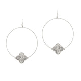 104740, CLOVER ACCENT ROUND DANGLE EARRING