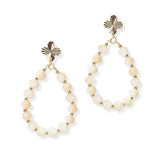 104754, CLOVER ACCENT TEARDROP BEADED DANGLE EARRING