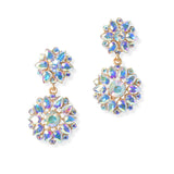 104759, FLOWER RHINESTONE DANGLE EARRING