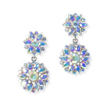 104759, FLOWER RHINESTONE DANGLE EARRING