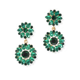 104759, FLOWER RHINESTONE DANGLE EARRING