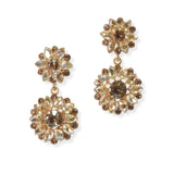 104759, FLOWER RHINESTONE DANGLE EARRING