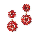 104759, FLOWER RHINESTONE DANGLE EARRING