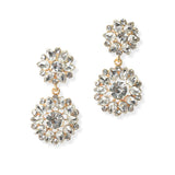 104759, FLOWER RHINESTONE DANGLE EARRING