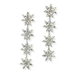104760, FLOWER RHINESTONE DROP DANGLE EARRING